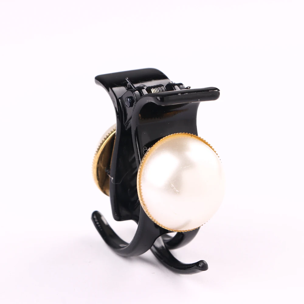 Заколка для волос миниатюрная черная с жемчугом | Красота и здоровье