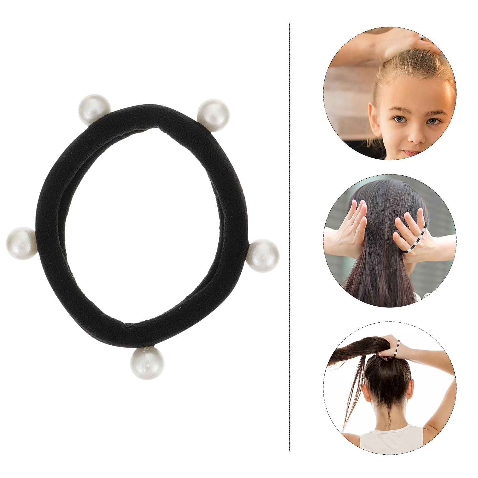 

20pcs Simple Pearl Hair Band Elastic Chic Hair Ring Girl Hair Accessories