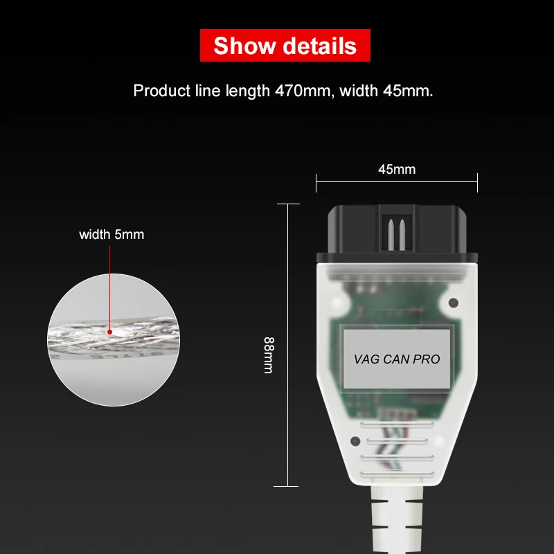 VAG CAN PRO V5.5.1FTDI FT245RL Chip VCP OBD2 vag can pro Diagnostic support BUS+UDS+K-Line | Tools