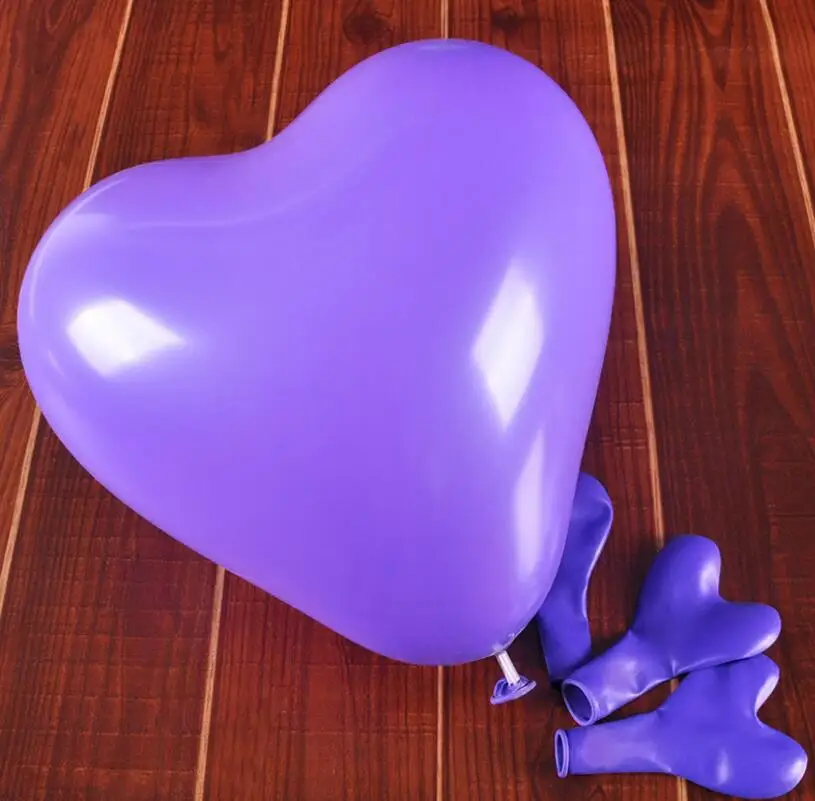 purple 10 шт., 10 дюймов, 2,2 г, воздушные шары в форме сердца для дня рождения, свадьбы, вечеринки, дня рождения, уплотненные латексные шары в форме сердца - Цвет: purple