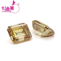 cadermay 5x7mm 1ct synthetic champagne yellow color emerald moissanite diamond loose stones for jewelry making
