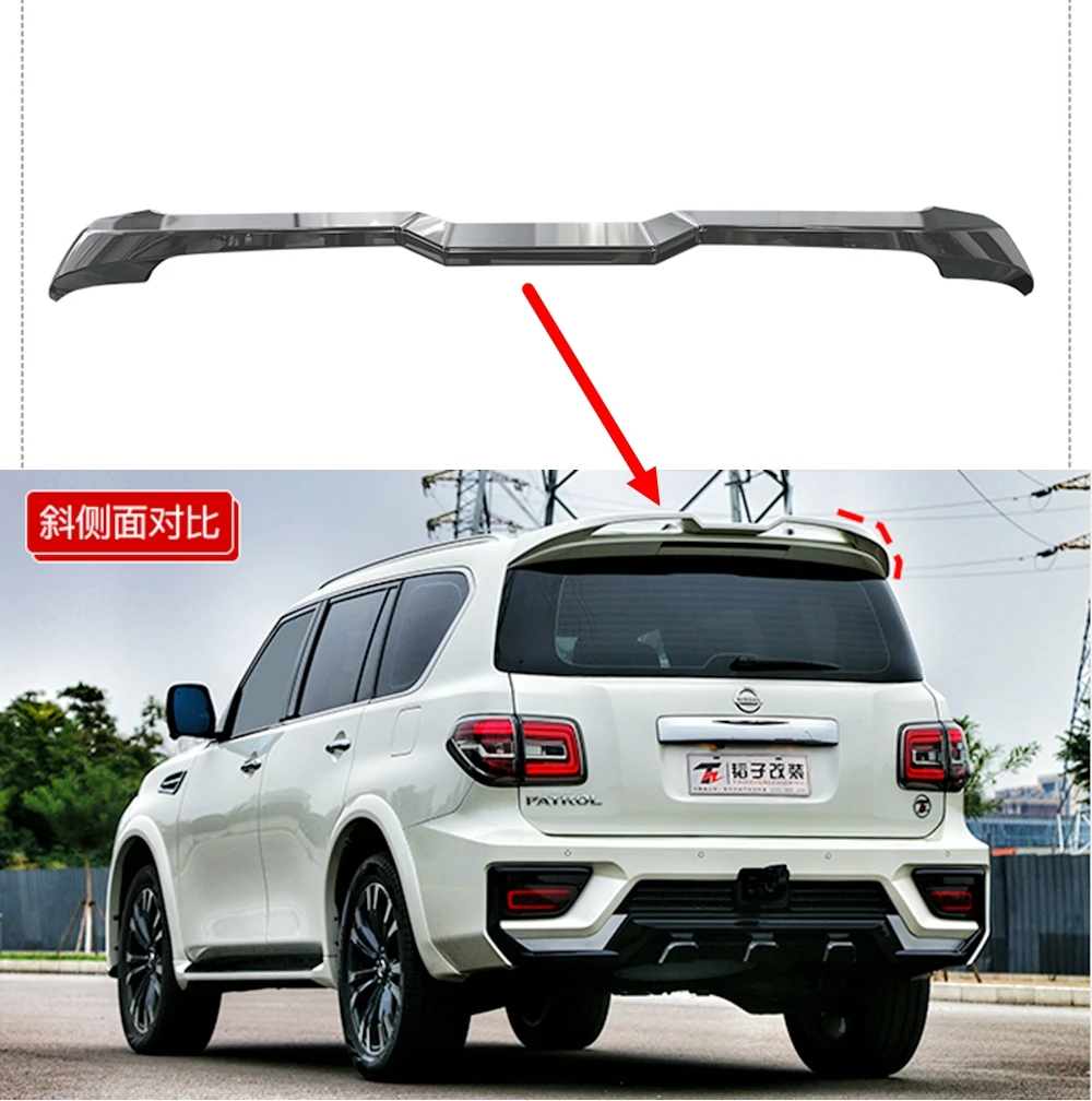 Auto ABS Plastic White Black Color Rear Trunk Boot Wing Spoiler Car Accessories 1Pcs For Nissan PATROL Y62 2011-2020 | Автомобили и