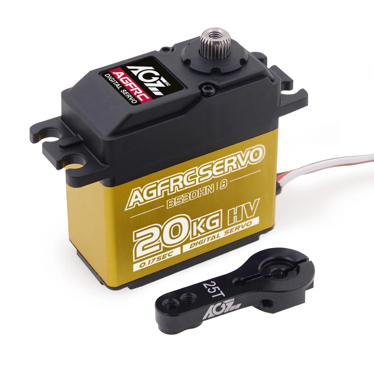 Серводвигатель AGFRC B53DHN 0 17 сек 20 кг титановый передаточный механизм HV