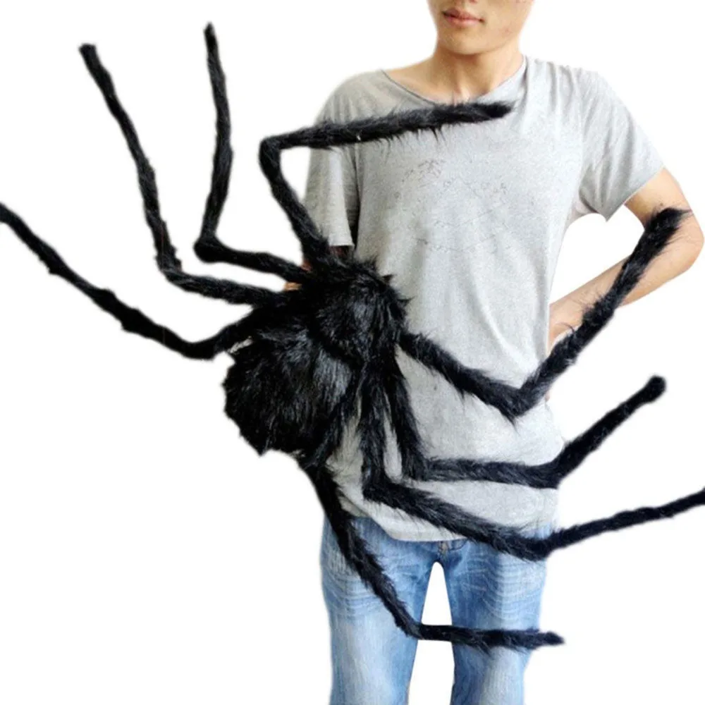 

Halloween Big Spider Cosplay Toy Haunted House Prop Black Spiders Party Halloween Decorations 30cm 75cm 125cm