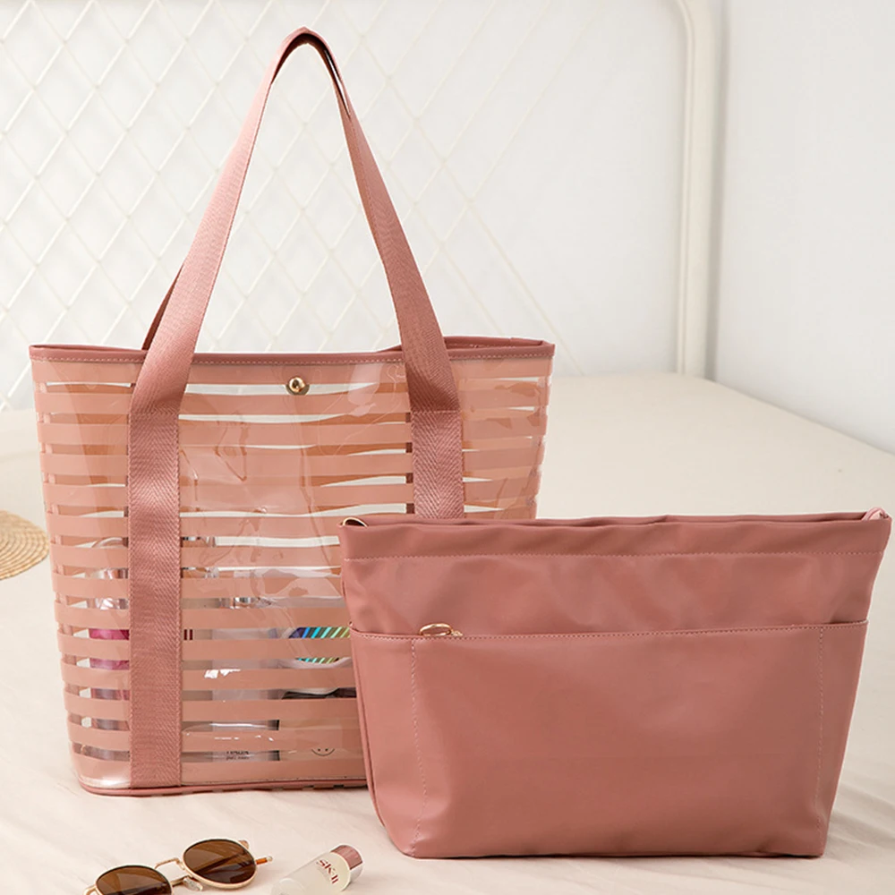 Летняя Прозрачная ПВХ косметичка для плавания модная открытая пляжная дорожная