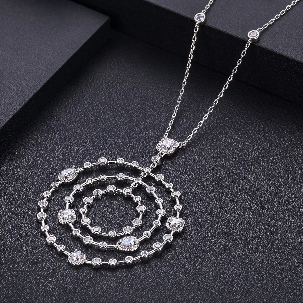 Новое модное длинное ожерелье JaneKelly с синим кубическим цирконием женские