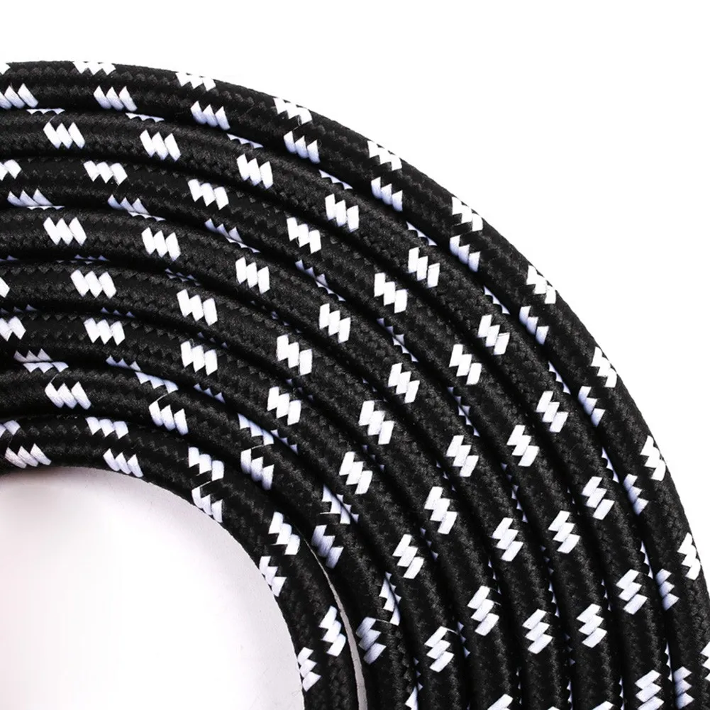 

10FT Electric Guitar Lead Cable 6.35mm 1/4" Right Angled Braided Bass Cable Audio Mono Jack Guitar Parts Accessories 300CM