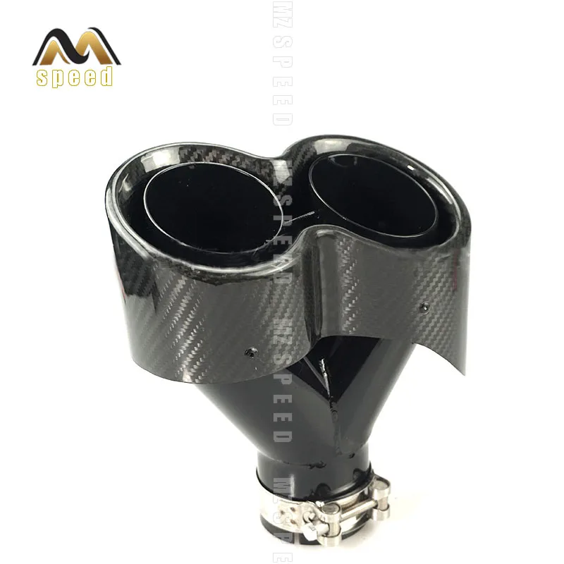 

Car styling Modified exhaust pipe muffler tail throat 304 stainless steel and carbon fiber double outlet tail pipe