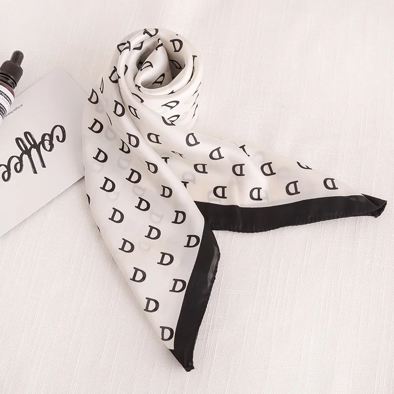 

Luxury Brand Silk Hair Scarf Women Foulard Neck Wrap Square Kerchief Soft Bandana Lady HeadBrand 70*70cm Scarves Hijab Pashmina