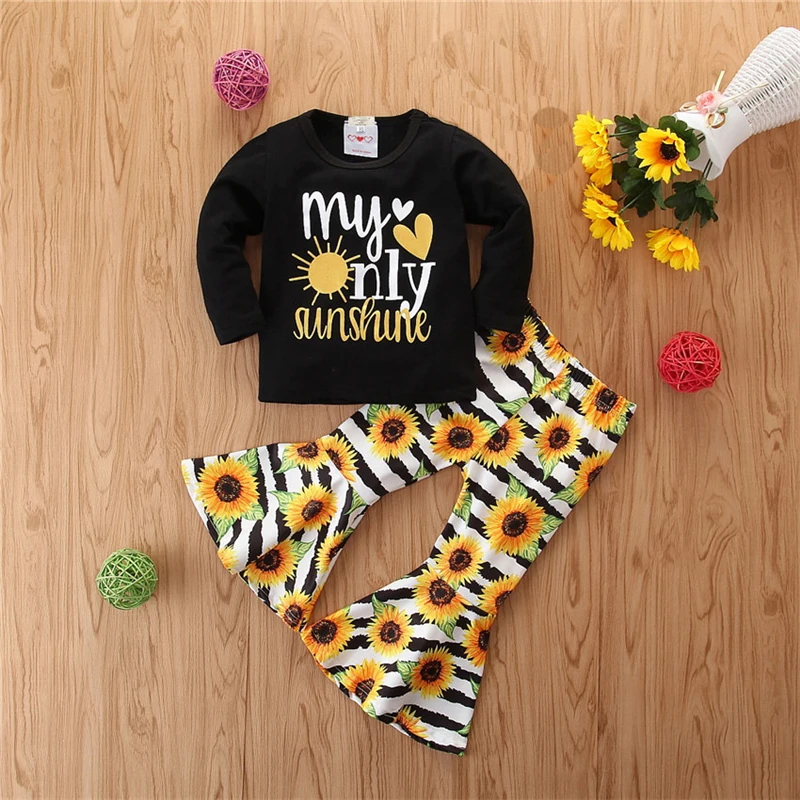 Детская Хлопковая одежда с оборками горчичного цвета для девочек которые любят