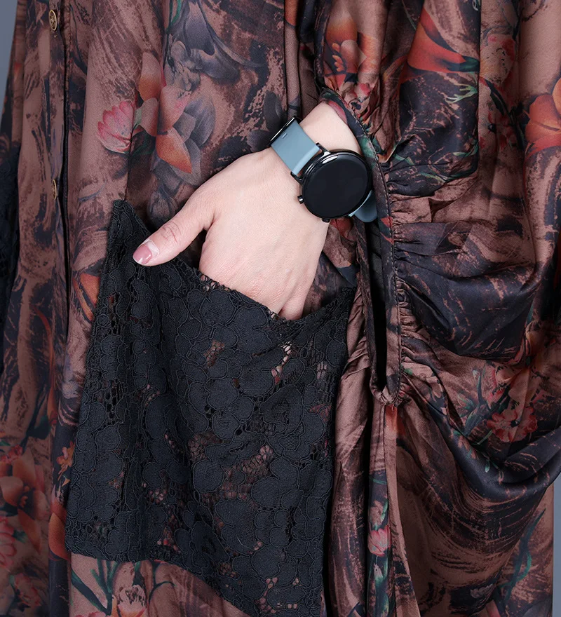 

VANOVICH European Fashion Trench Coat for Women Spring and Summer of 2021 Bat Sleeves Pluz Size Ladies Windbreaker Casual Cotton