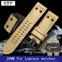 shengmeirui 26mm leather strap for luminox watches 192219241942194419251922 bo 1942 m 19211927military watch accessories