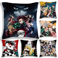 demon slayer pillow case hot anime polyester decorative pillowcases cute cartoon kamado tanjirou pillow cover no pillow insert