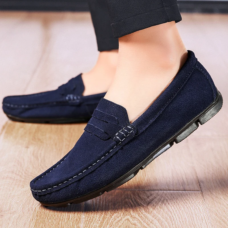 Men Casual Shoes Handmade Mens Shoes Cow Suede Leather Loafers Moccasins Slip On Male Flats Male Driving Shoes Sneakers Men