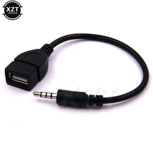 3,5 мм мужской аудио AUX Джек к USB 2,0 Тип A Женский Адаптер конвертера OTG кабель для автомобиля MP3