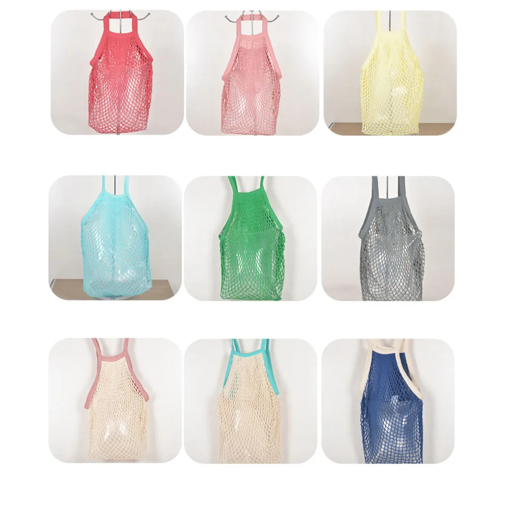 New Mesh Shopping Bag Reusable String Fruit Storage Handbag Totes Women Shopping Mesh Net Woven Bag Shop Grocery Cotton Bag