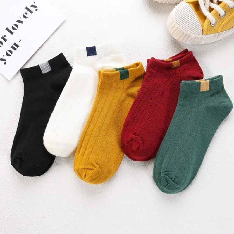 

Women Ten color woven lable Comfortable Cotton Sock Slippers Short Ankle Socks