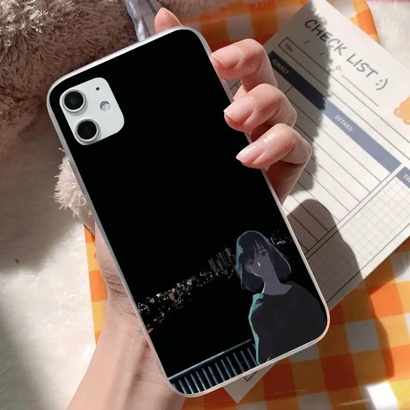 Чехол для телефона Motirunner Cat Girl черный мягкий чехол Iphone7 8 Plus SE2020 X XS MAX2 11PRO IX2