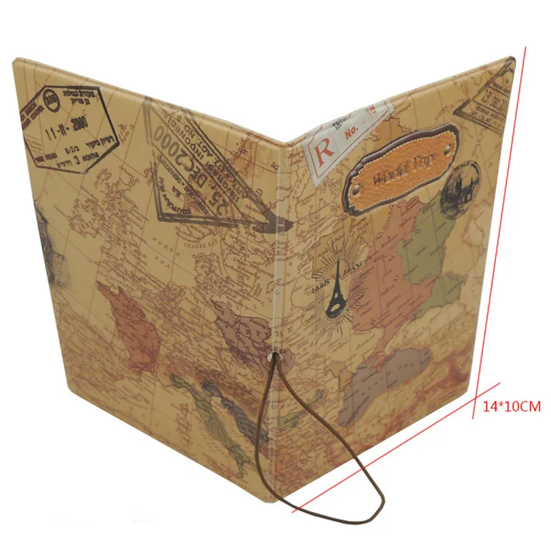 Обложка для паспорта путешествий с картой мира из ПВХ кожаная сумка