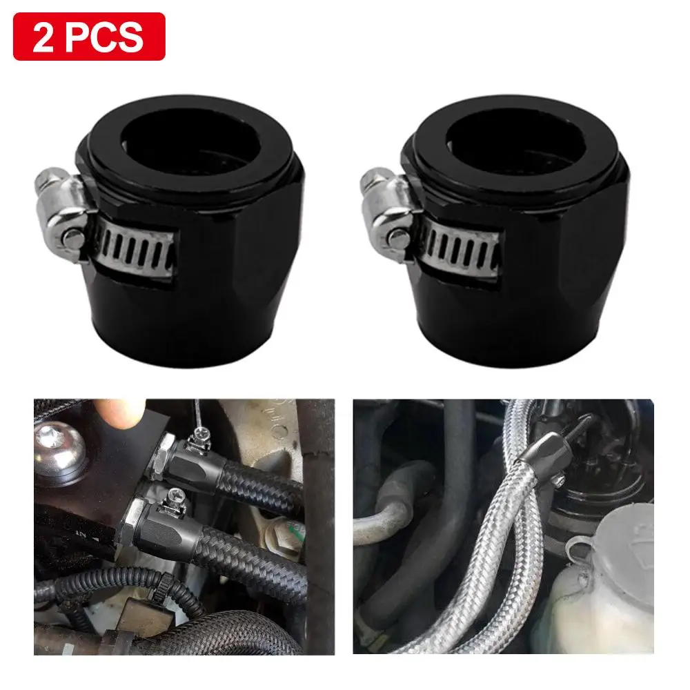 

2Pcs Hose Clamp 4 6 8 10 12AN Hex Hose Finisher Clamp With Screw Band Hose End Cover Fitting For Dropshipping Fast Delivery