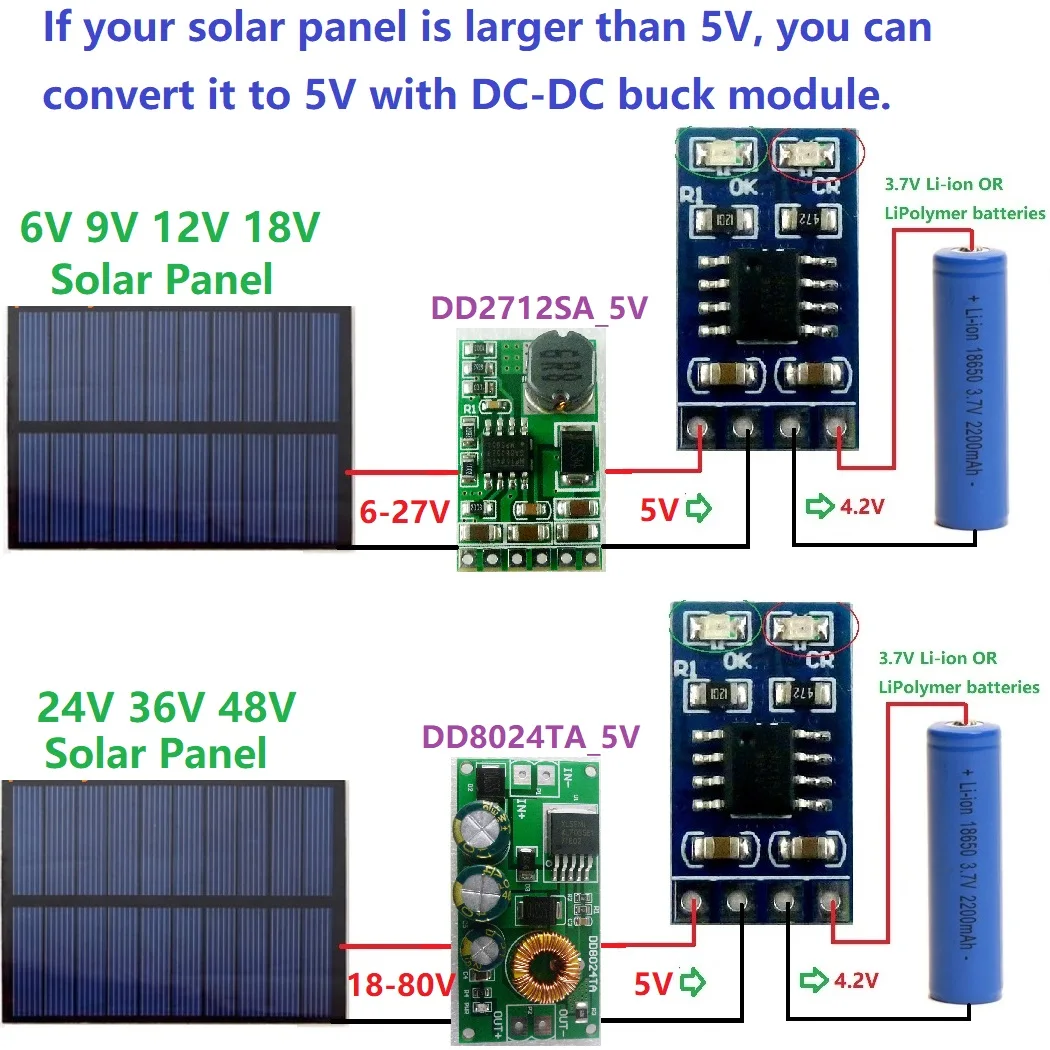 5X SD05CRMA 3 7 V 4 2 Li ion Po модуль зарядного устройства литиевой батареи для 5V 6V 9V 12V 18V 24V 48V