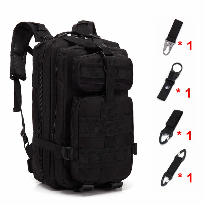 Black and hooks Открытый походный рюкзак военный тактический Molle рюкзак камуфляж большой емкости Кемпинг Альпинизм Охота Дорожная Спортивная Сумка - Цвет: Black and hooks