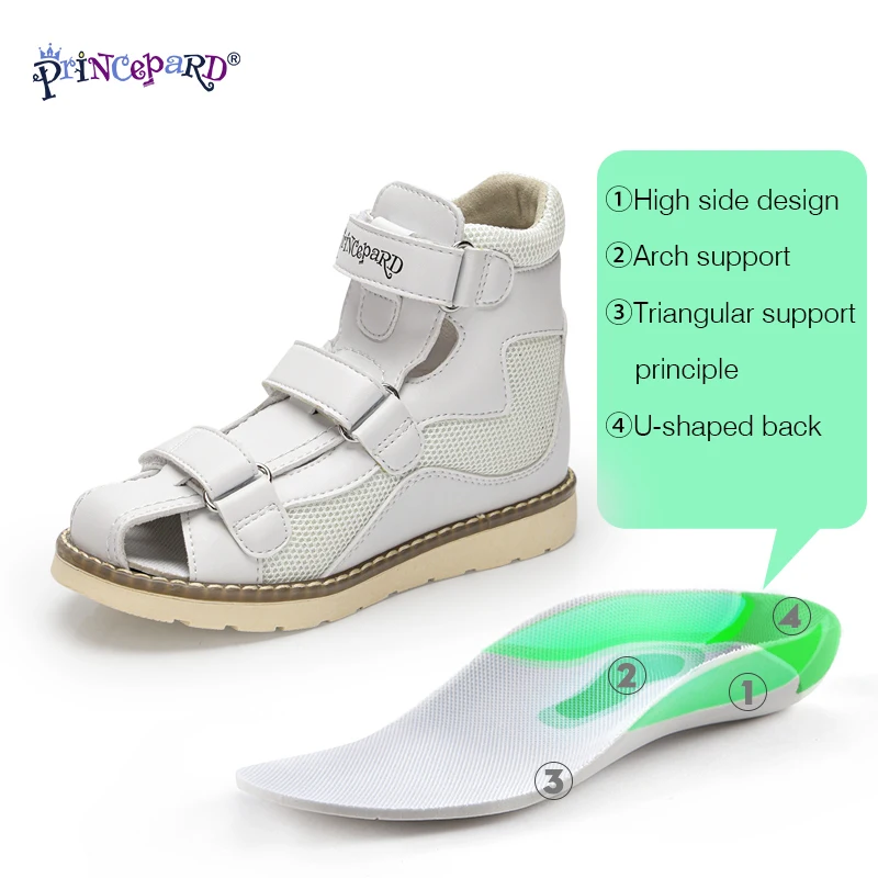 Princepard Toddler Boys Girls Sandals Orthopedic Kids Shoes Children Apring Summer Leather Clubfoot Supportive Shoes for Kids