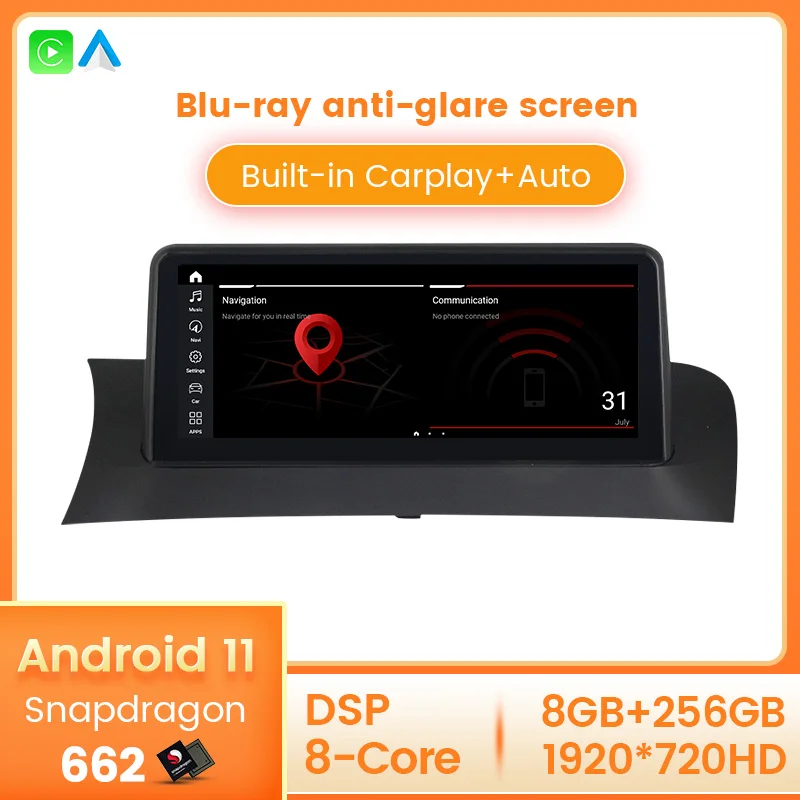 

Автомобильный мультимедийный плеер Snapdragon 662, Android 11, GPS-навигация для BMW X3 F25 X4 F26 CIC NBT радио плеер 8 + 256G с антибликовым синим экраном