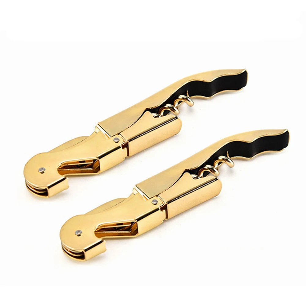 Gold Plated Corkscrew Double Hinge Waiters Wine Key / Bottle Opener | Дом и сад