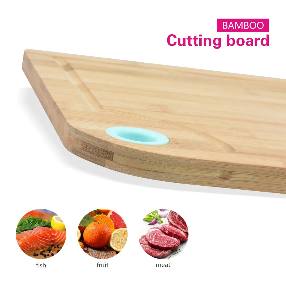 FISSMAN бамбуковая разделочная доска с ручкой экологически чистый разделочный