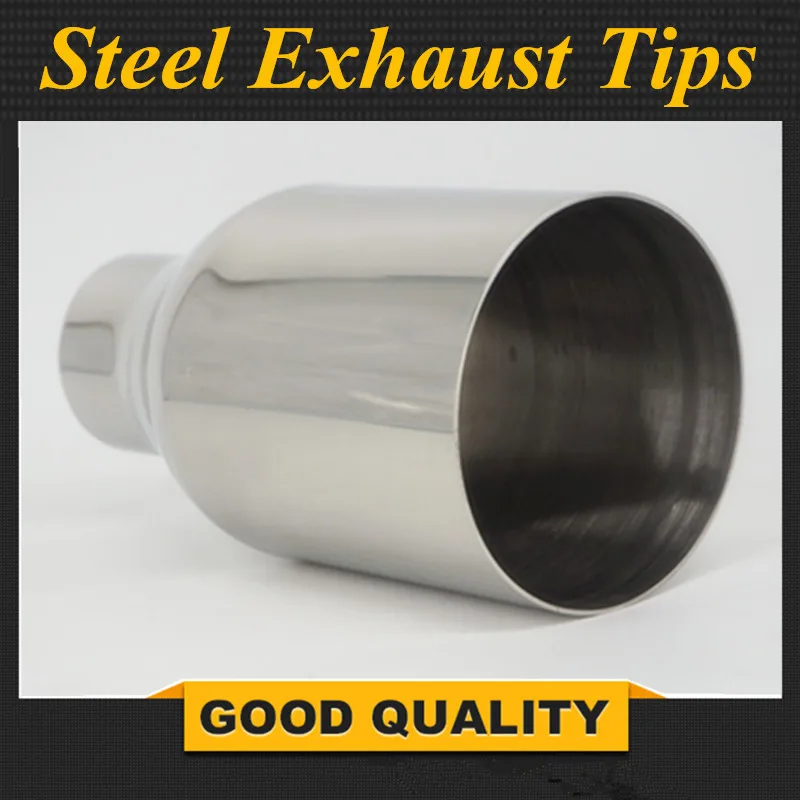 

Universal 60mm-114mm Car Auto Exhaust Muffler Tip Stainless Steel Pipe Chrome Trim Modified Rear Tail Throat Liner Accessories