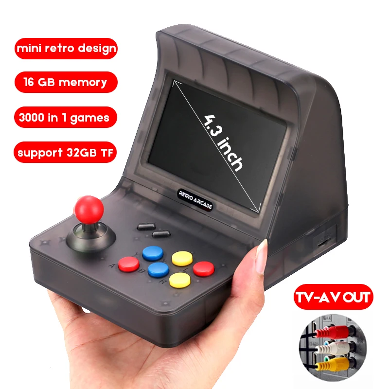 

Портативная игровая консоль, 4,3 дюйма, 64 бита, 3000 классических игр