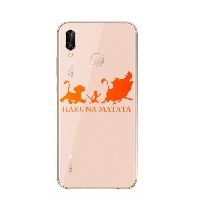 Силиконовый чехол Disneys lion king Simba nala Pumba Hakuna Matata для huawei P30 Lite P30 Pro P20 Lite P10 Lite Mate20