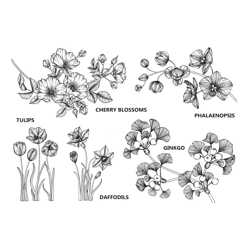 2021 г. прозрачные силиконовые уплотнения в виде цветов для скрапбукинга