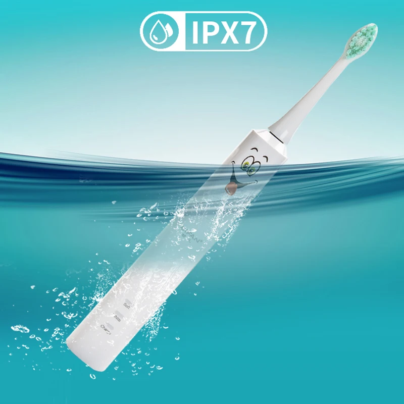 Детская электрическая зубная щетка водонепроницаемая звуковая вибратор для