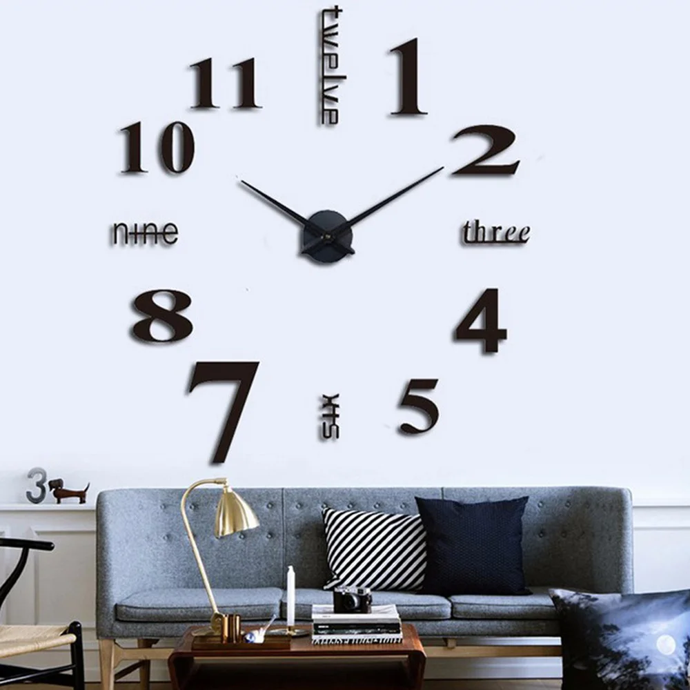 

Acrylic Wall Clock 3D Stickers Roman Numerals DIY Wall Hanging Modern Style For Living Room Bedroom Kids Room Home Decoration