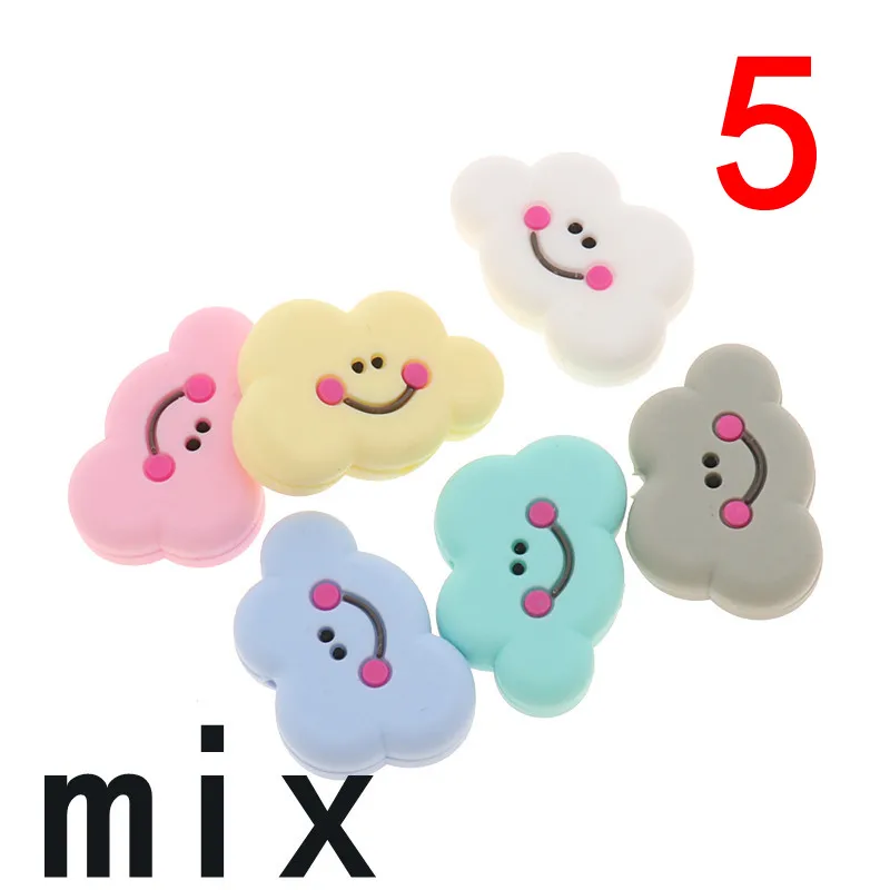 Cloud mix ATOB 5 шт., силиконовые бусины для прорезывания зубов с облаком, пищевое качество, Детские Прорезыватели, силиконовые бусины для соски, цепочка для прорезывания зубов, ожерелье - Цвет: Cloud mix