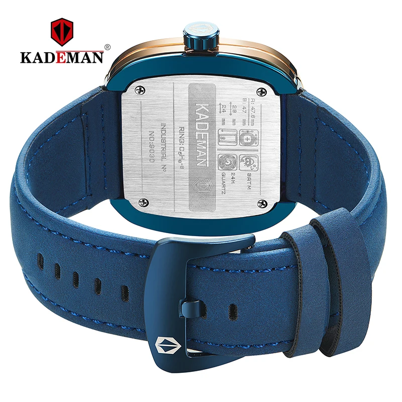 KADEMAN мужские часы модные спортивные кожаные кварцевые наручные для мужчин