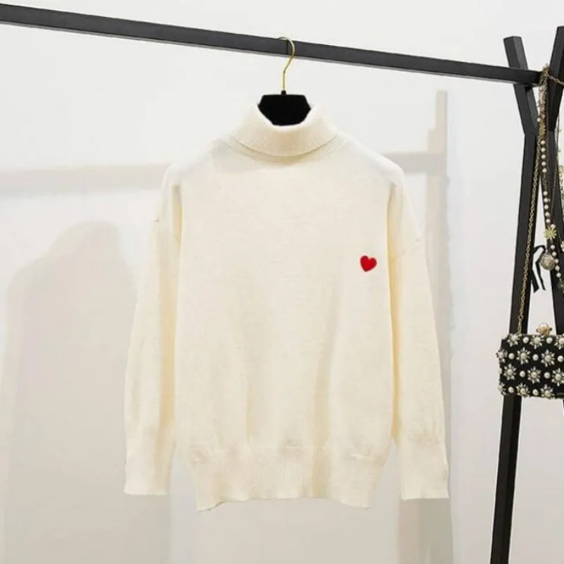 

2021 New Autumn Winter Suit Turtleneck Posed Long Sleeve Pullover Sweater Black Woolen Skirt Women Knitting Leisure Lady Y457