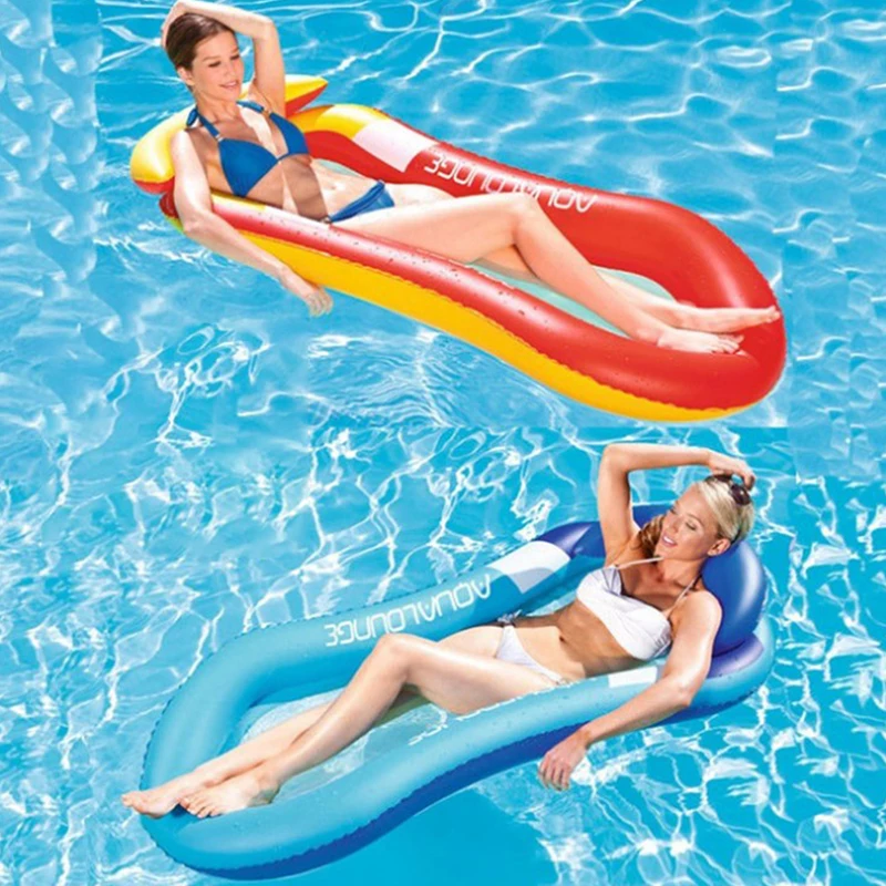 

Inflatable Summer Swimming Pool Hammock Lounge Chair Floatable Water Swimming Mat Rubber Mattress For Adults Water Sport