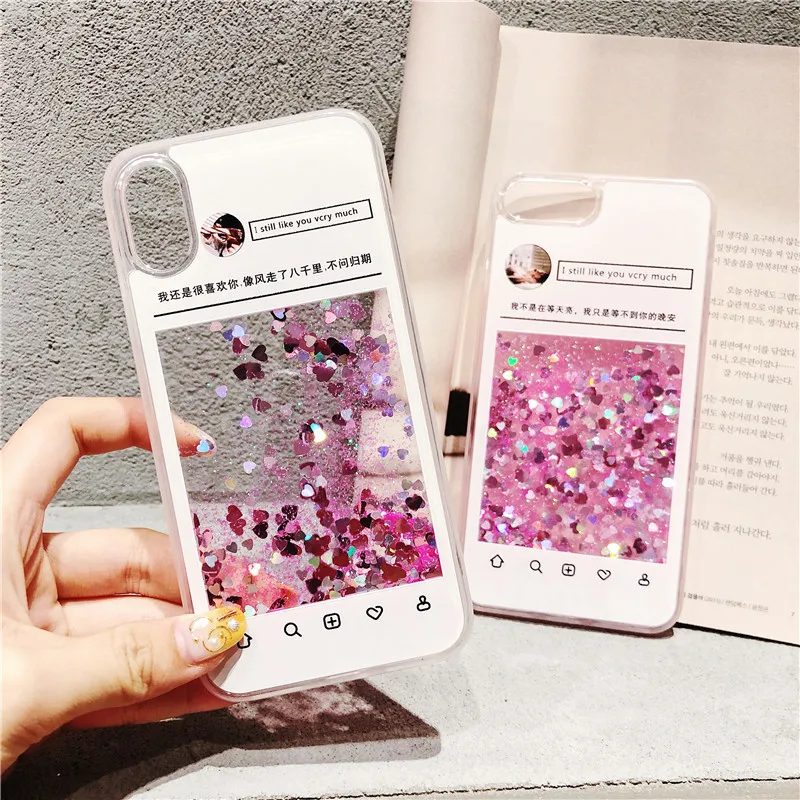 Luxury Glitter Liquid Sand Quicksand Star Case For iPhone Xr XS Max dialogue Capa Fundas 7 8 6 6s Plus X Coque |