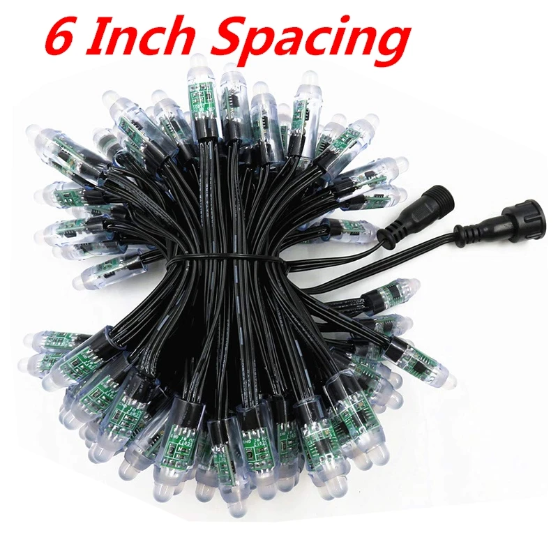 DHL/FEDEX/UPS Бесплатная доставка 1000 DC12V WS2811 пуля пикселей 100ct черный провод 18awg с Ray wu/paul