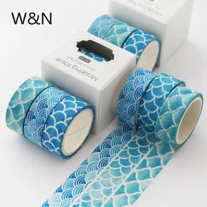 Набор милых лент Ocean Washi 3 шт.лот, бумажная Маскировочная клейкая лента, сделай сам, украшения, скрапбукинг, принадлежности, стикеры, кавайные канцелярские принадлежности
