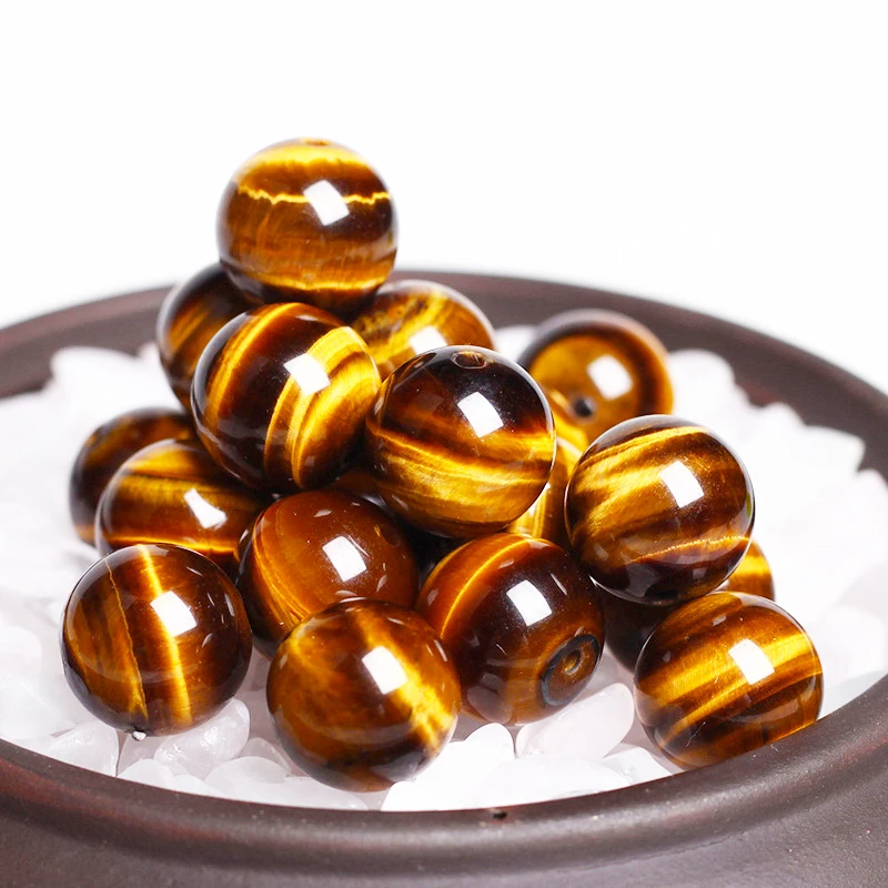 Круглые бусины тигровый глаз AAAAA + 6-20 мм натуральный желтый бусы из камней