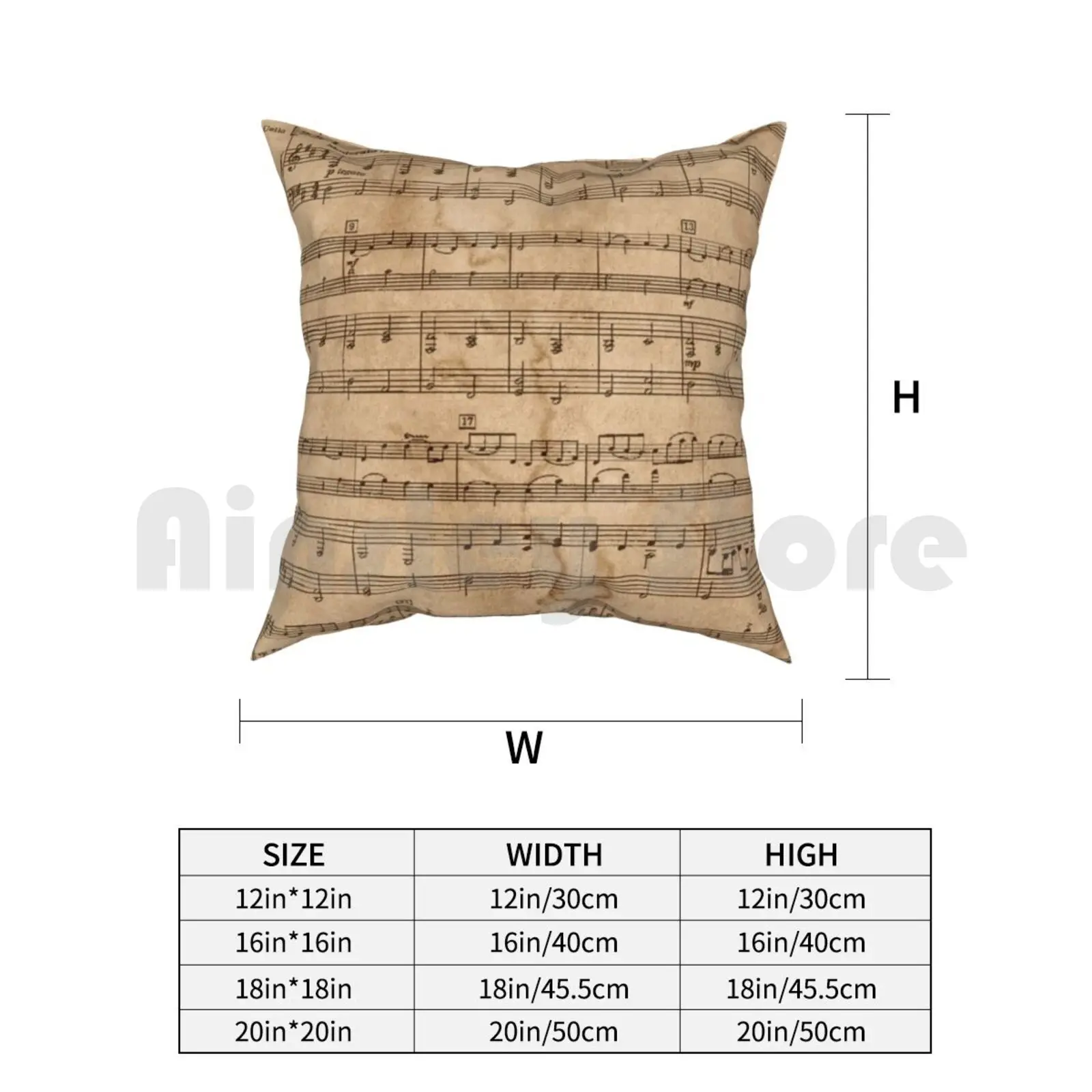 Мягкий чехол-наволочка Pachelbel'S Canon с рисунком дома музыкальные ноты | Дом и сад