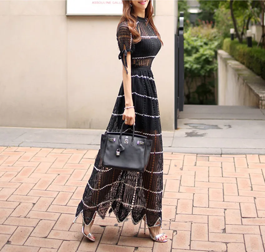 HAMALIEL Автопортрет Подиум Длинные вечерние платья летние женские полосатые