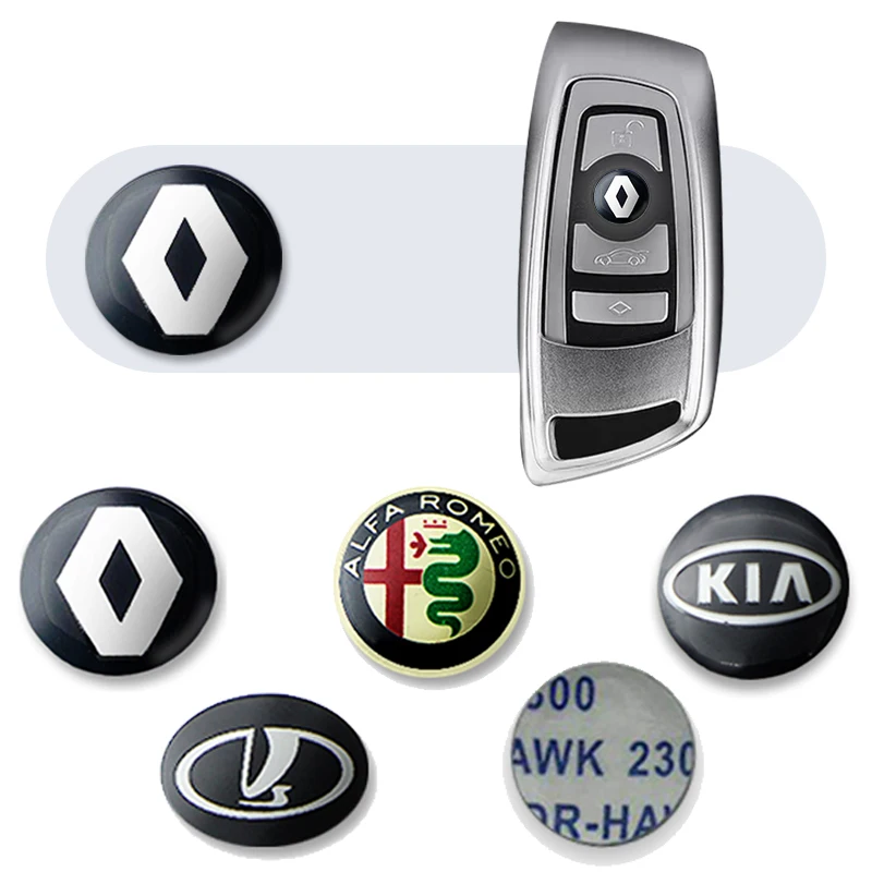 10 шт. автомобильный черный углеродное волокно наклейки с логотипом для Renault KIA Alfa