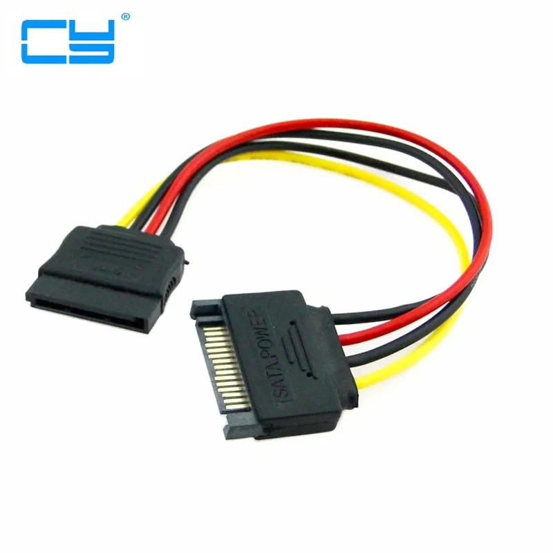 20 см 0 2 м кабель SATA 15pin папа-мама m F M-F жесткий диск удлинитель питания | Компьютеры