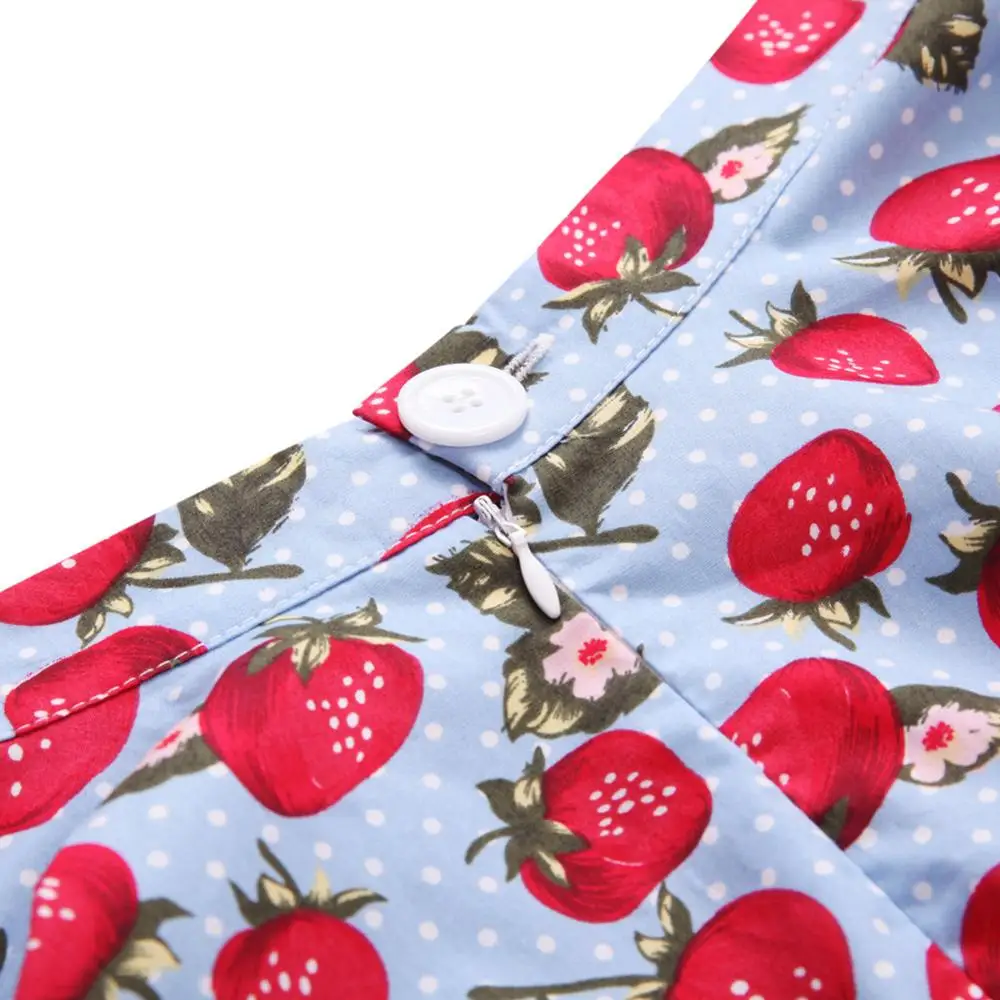 Женская винтажная юбка в горошек SISHION голубая хлопковая стиле ретро 50-х годов