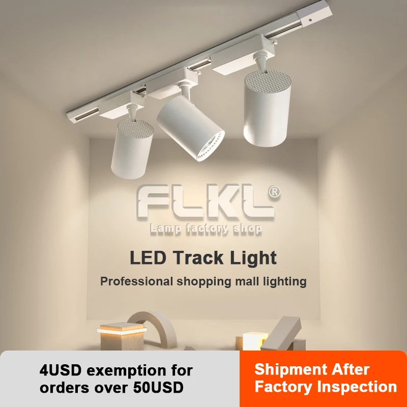 

Set Ceiling Spotlights Rail Spot Light COB Track Lights Aluminum Rails Track Lighting Fixture For Clothing Shop Living Room Home